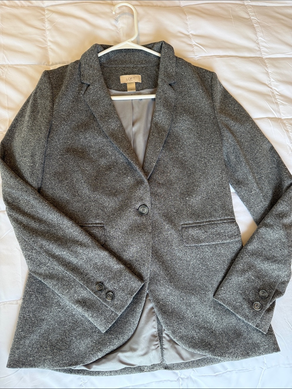 LOFT Women's Heathers Gray Tailored Blazer